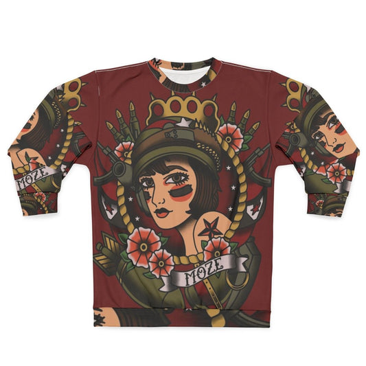 1920s tattoo style Moze Borderlands sweatshirt