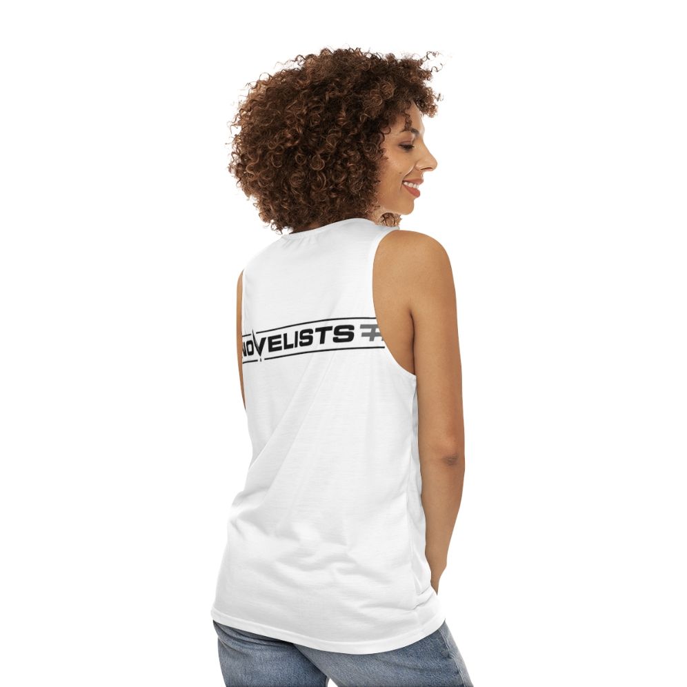 Novelists FR Black Logo Unisex Metal Tank Top - women back