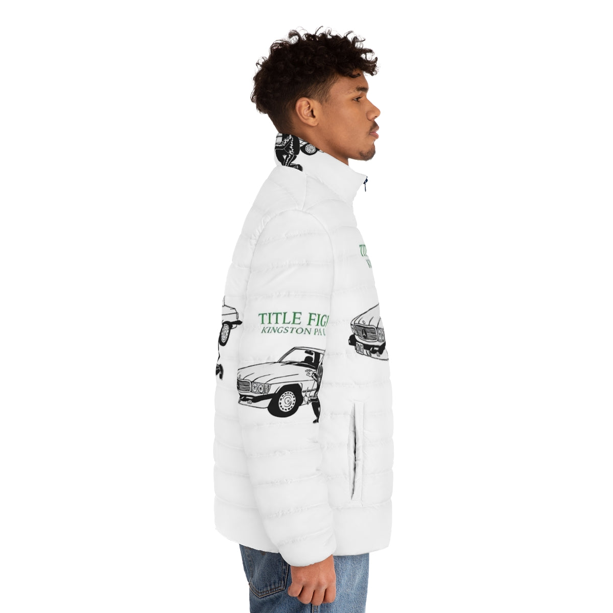 Rob The Car Hardcore Punk Puffer Jacket with Focus Keyword Puffer Jacket - men side right