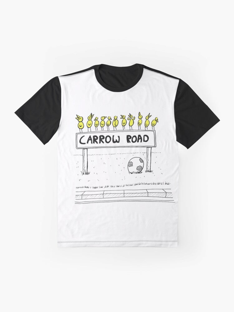 Canary Cartoon Graphic T-Shirt with Norwich City FC Inspired Design - Flat lay