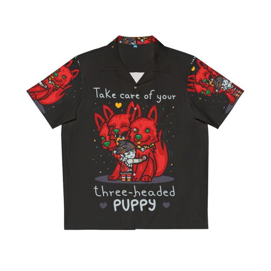 Cerberus Inspired Three Headed Puppy Hawaiian Shirt