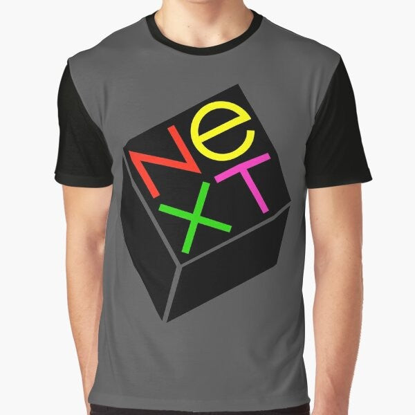 Retro NeXT Computer Graphic T-Shirt with Vaporwave and Retrocomputing Design