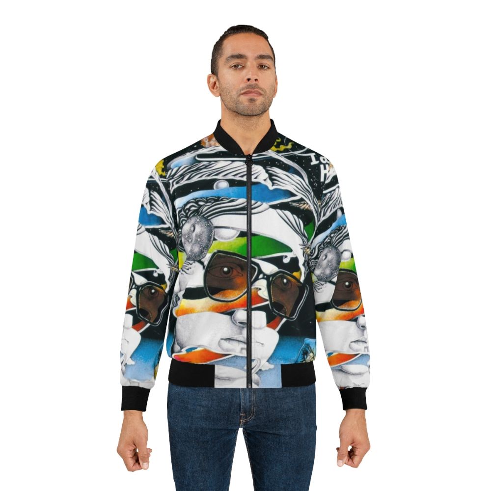 Ian Hunter Classic Rock Bomber Jacket with Retro Bubble and Space Design - Lifestyle