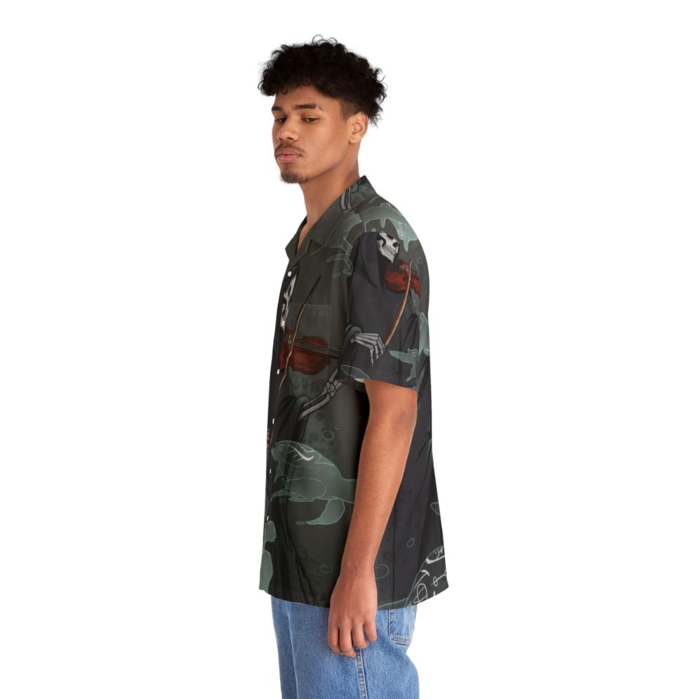 Dark Hawaiian Shirt with Grim Reaper and Violin Design - People Left