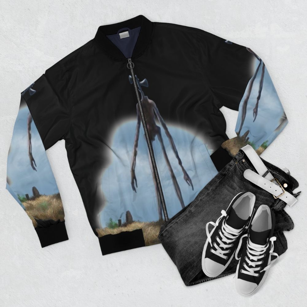 Sirenhead horror-inspired bomber jacket - Flat lay