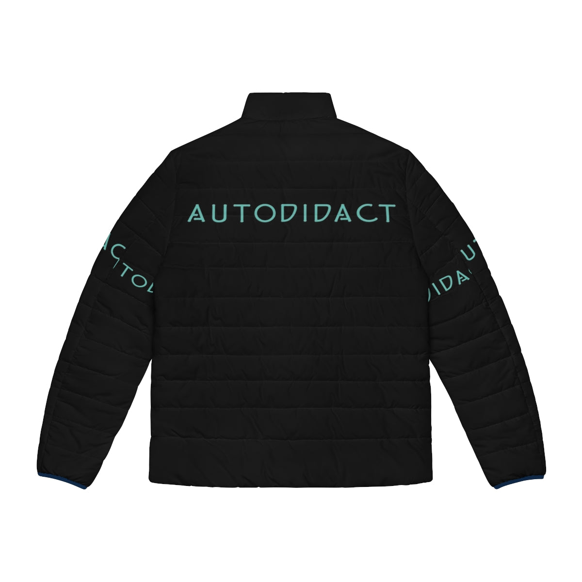 Puffer jacket with text design for autodidact lifelong learners - Back