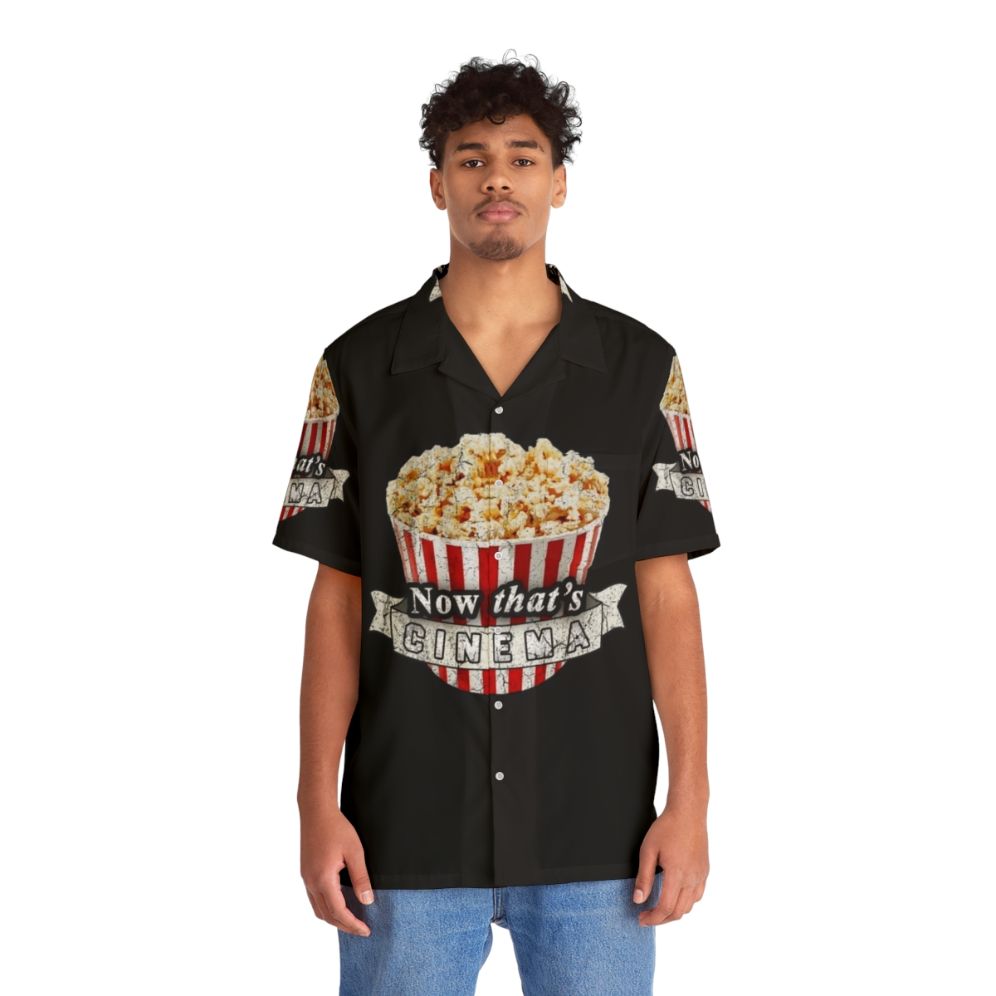 Cinema-Inspired Hawaiian Shirt with Movie, Film, and Theater Motifs - People Front