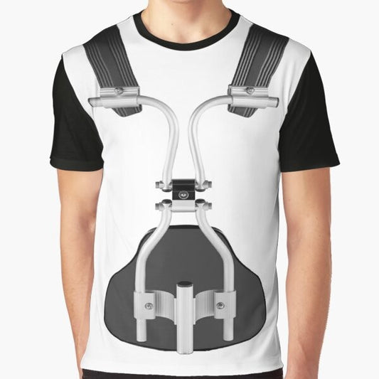 Drum Carrier Graphic T-Shirt featuring a design for drummers and drum corps enthusiasts