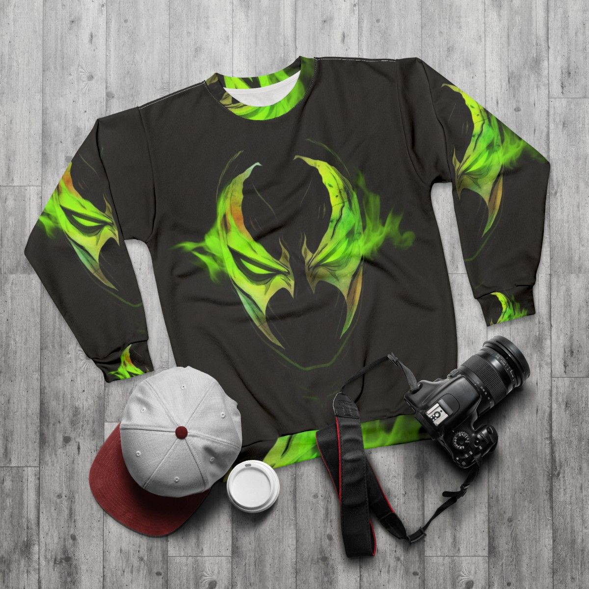 Lithium Spawn superhero sweatshirt - flat lay