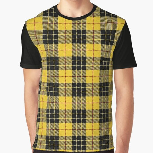 Clan MacLeod Tartan Graphic T-Shirt featuring the distinctive pattern of the MacLeod clan