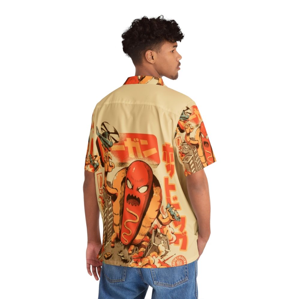 Hot Dog Hawaiian Shirt with Anime-Inspired Monster Artwork - People Back