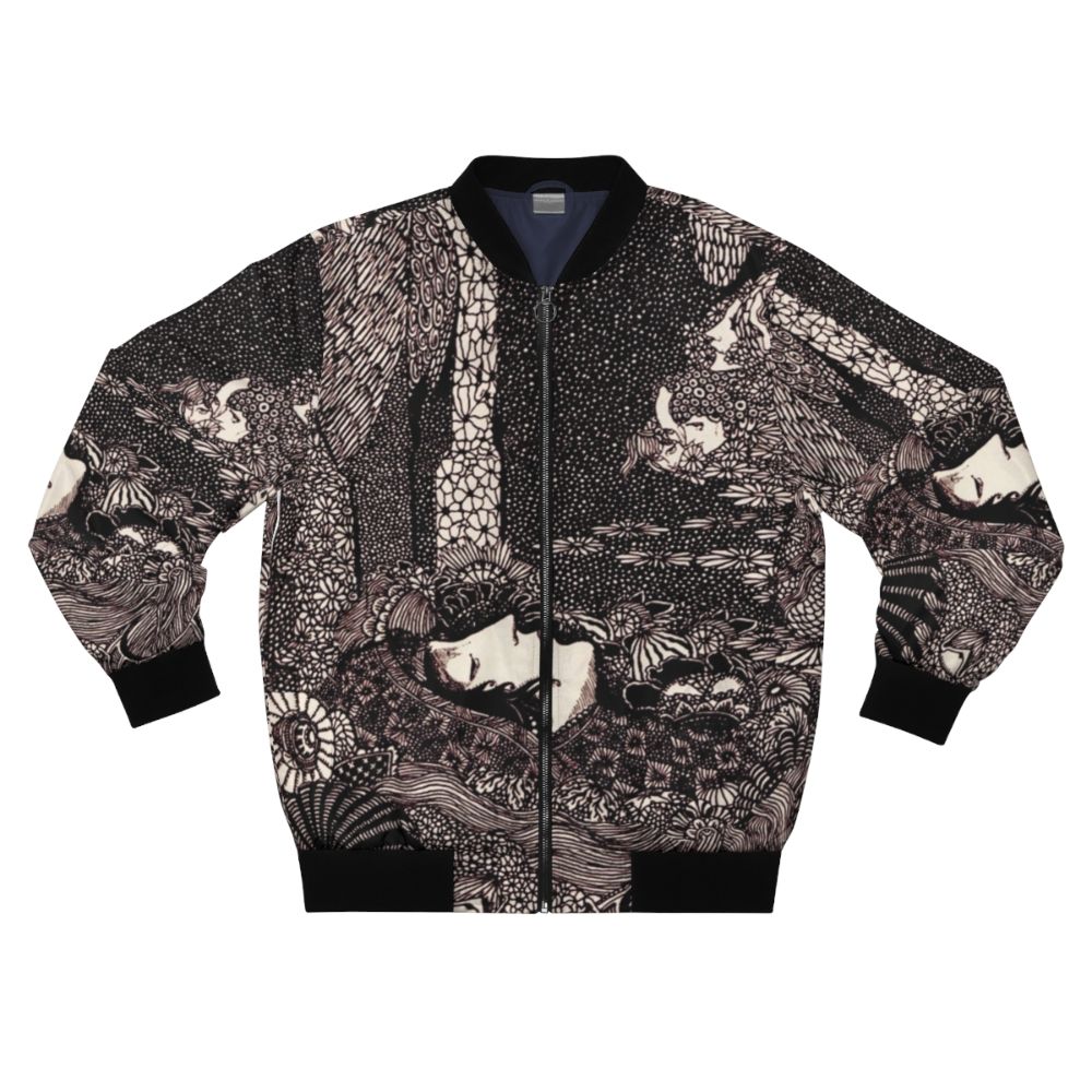 Art Nouveau Bomber Jacket with Designs Inspired by Edgar Allan Poe's Tales