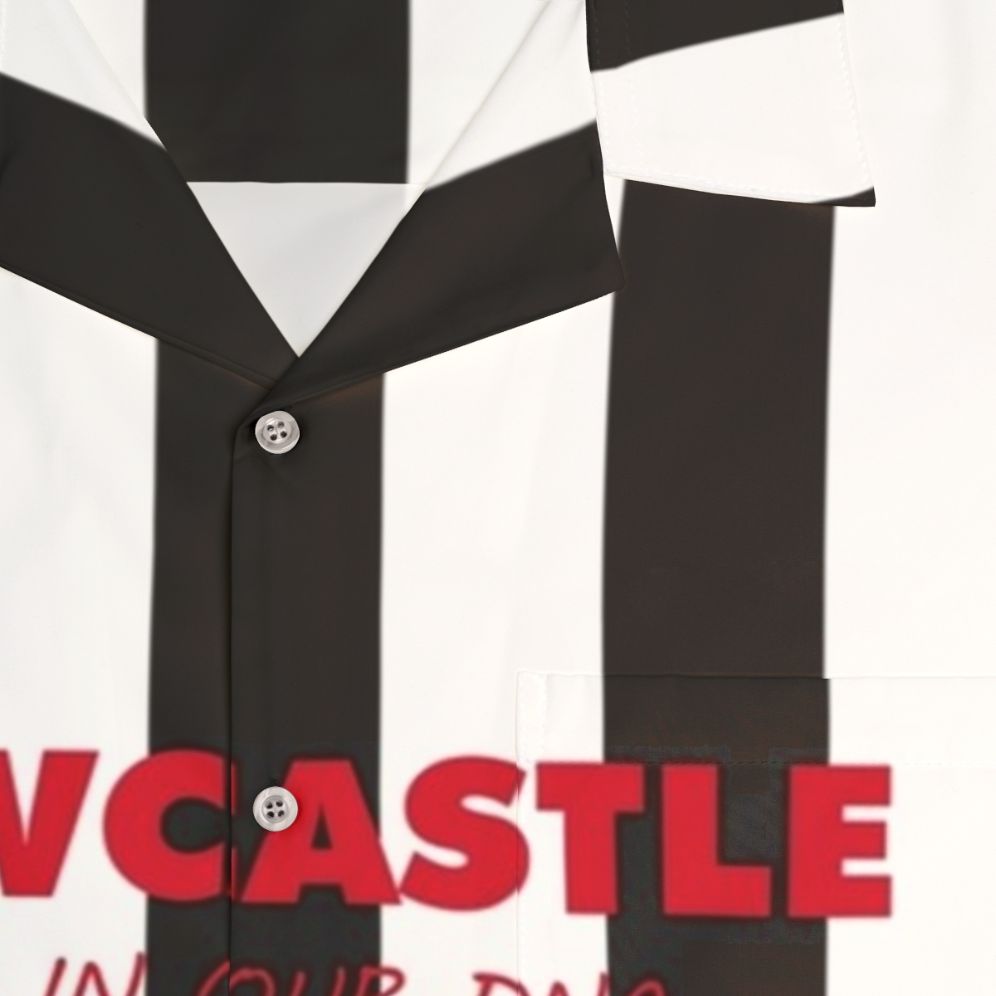 Newcastle United FC Hawaiian Shirt featuring the Magpies crest and colors - Detail