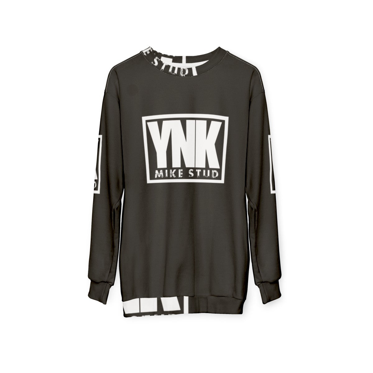 YNK Mike Stud Inspired White Sweatshirt - hanging