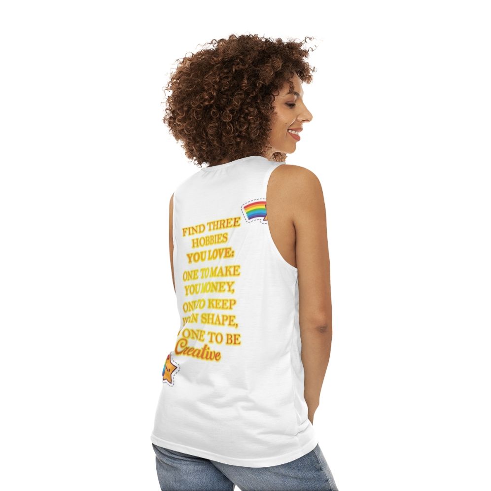 Hobbies Unisex Tank Top - women back