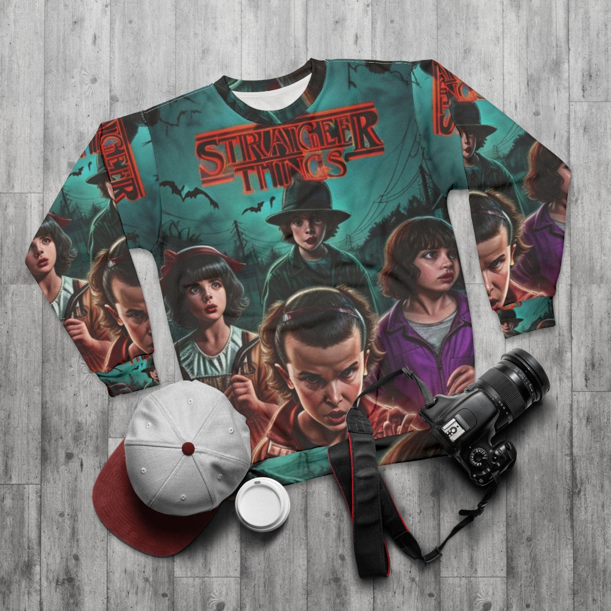 Halloween Stranger Things Eleven Sweatshirt - flat lay