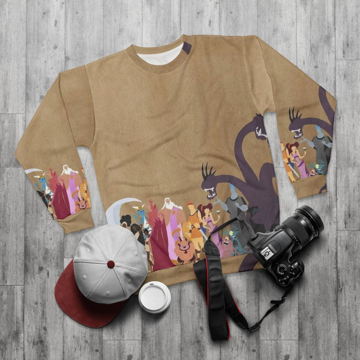 Hercules Sweatshirt with Mythological Hero Design - flat lay