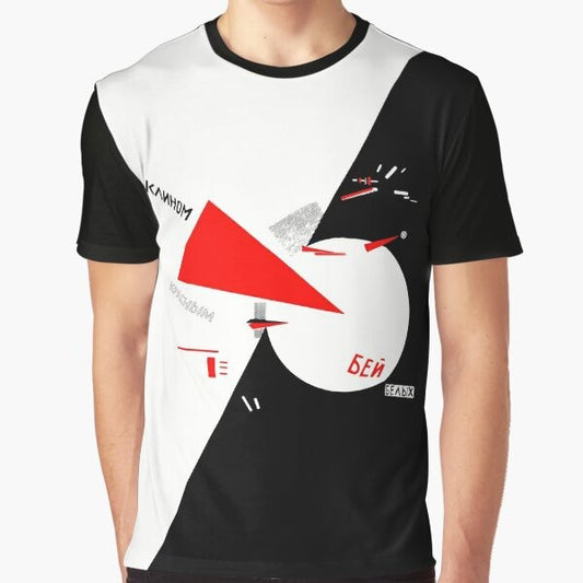 Constructivism inspired t-shirt design featuring the artwork of El Lissitzky, a prominent Soviet avant-garde artist.