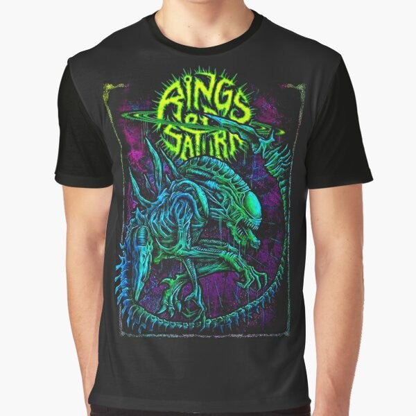 Rings of Saturn Xeno Heavy Metal Graphic T-Shirt