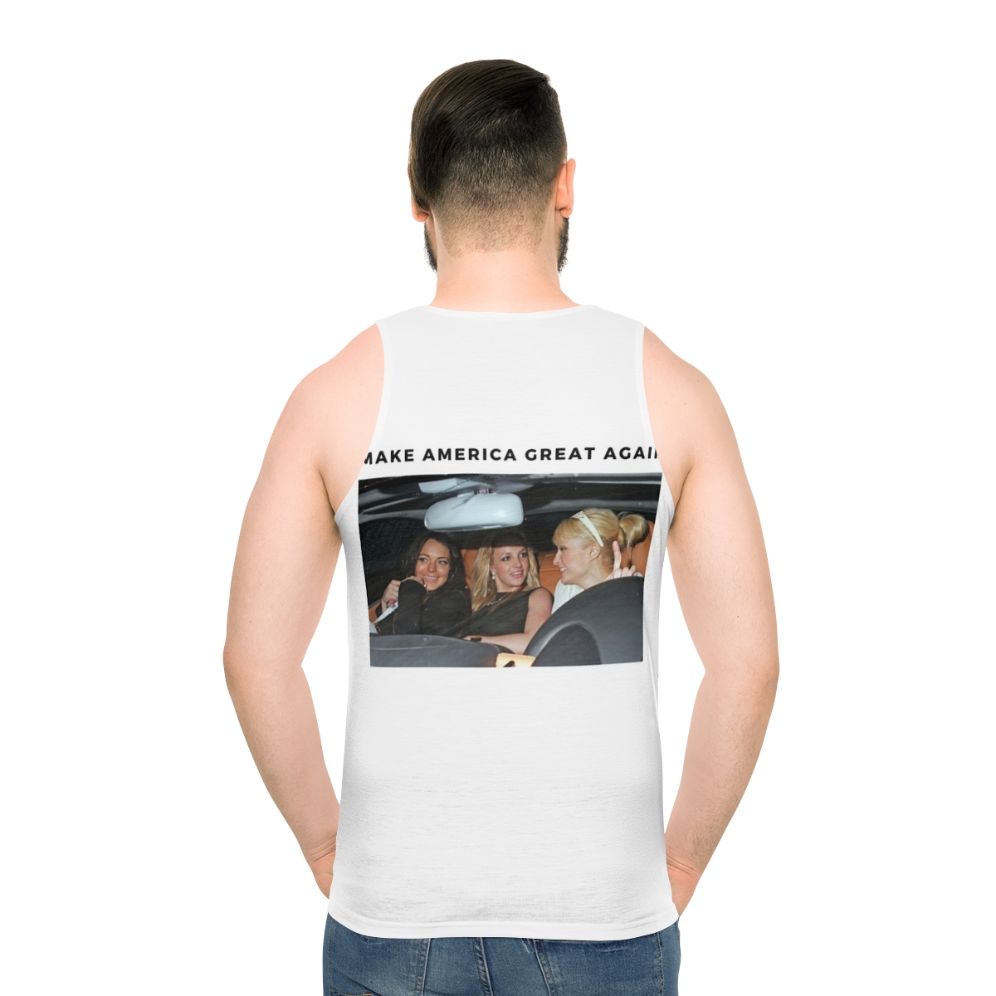 Unisex celebrity-inspired women's tank top - men back