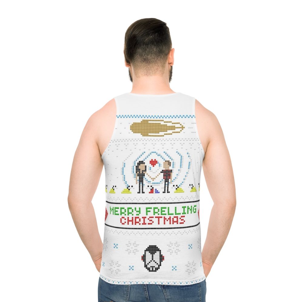 Farscape inspired ugly christmas sweater unisex tank top - men back