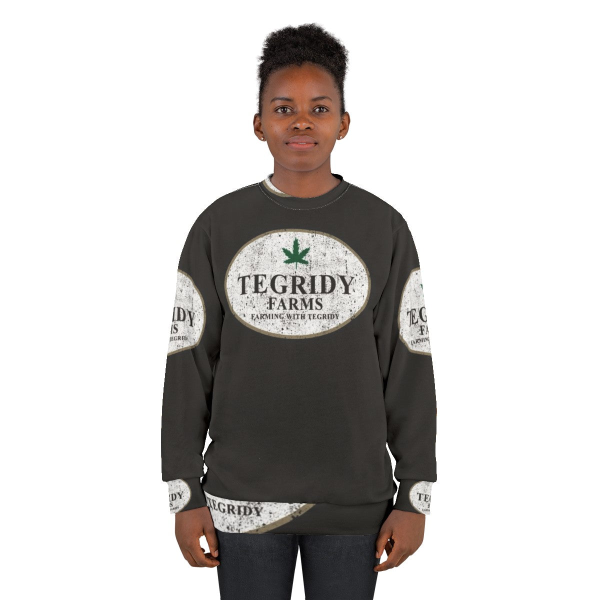 Tegridy Farms Farming With Tegridy Sweatshirt featuring South Park characters - women