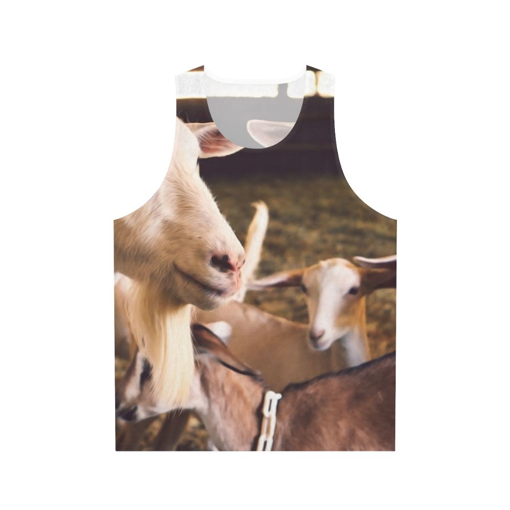 Unisex tank top with goats and sheep farm animals