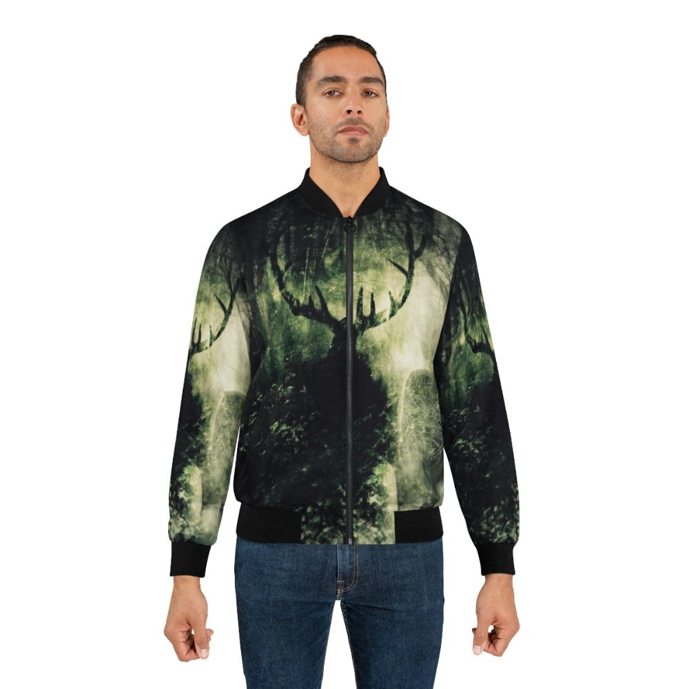 Pagan Celtic Green Man Bomber Jacket - Lifestyle