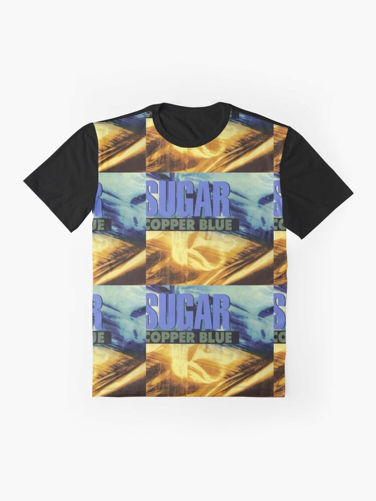 Sugar Copper Blue Graphic T-Shirt with Husker Du Inspired Design - Flat lay