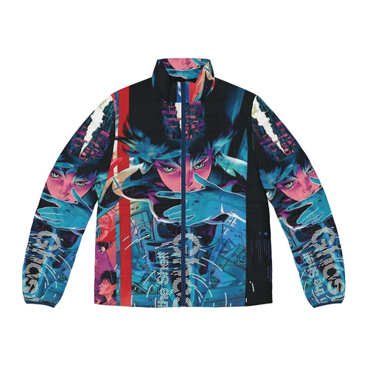 Ghost in the Shell cyberpunk glitch puffer jacket