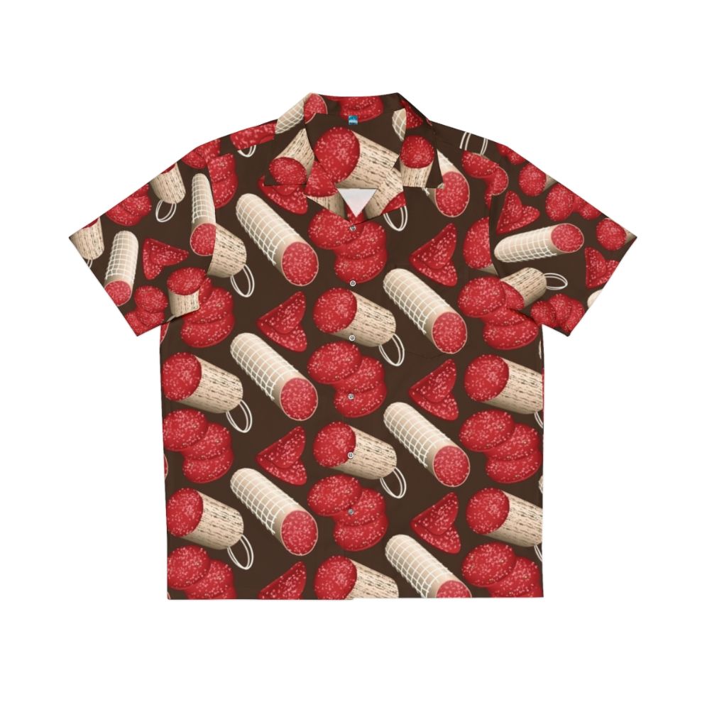 Salami Hawaiian shirt with a delicious meat pattern design