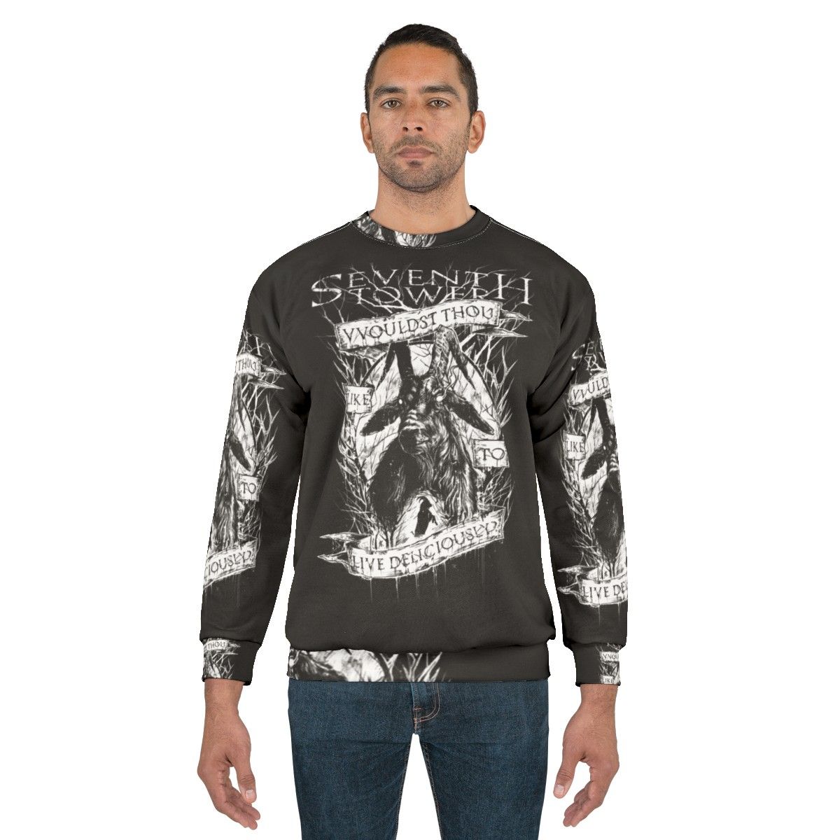 Live Deliciously Witch Sweatshirt featuring Black Phillip - men