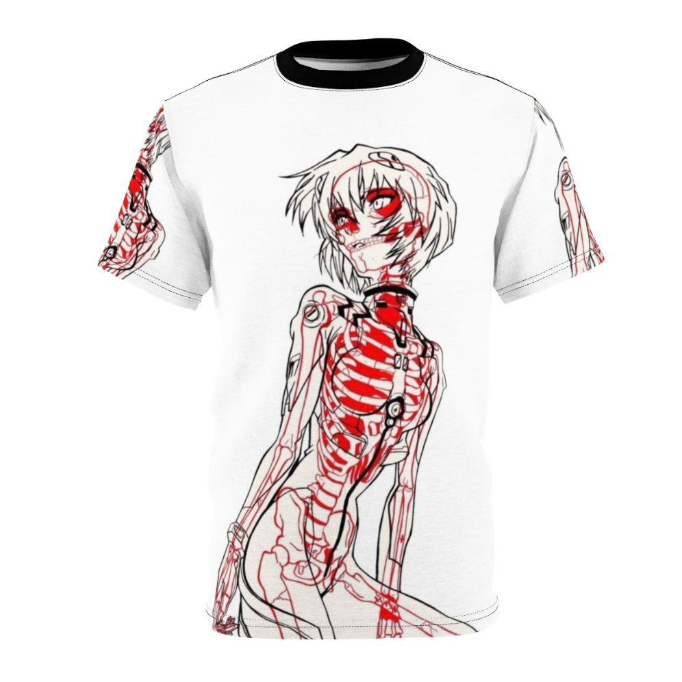 Neon Genesis Evangelion inspired anime t-shirt featuring the character Rei Ayanami