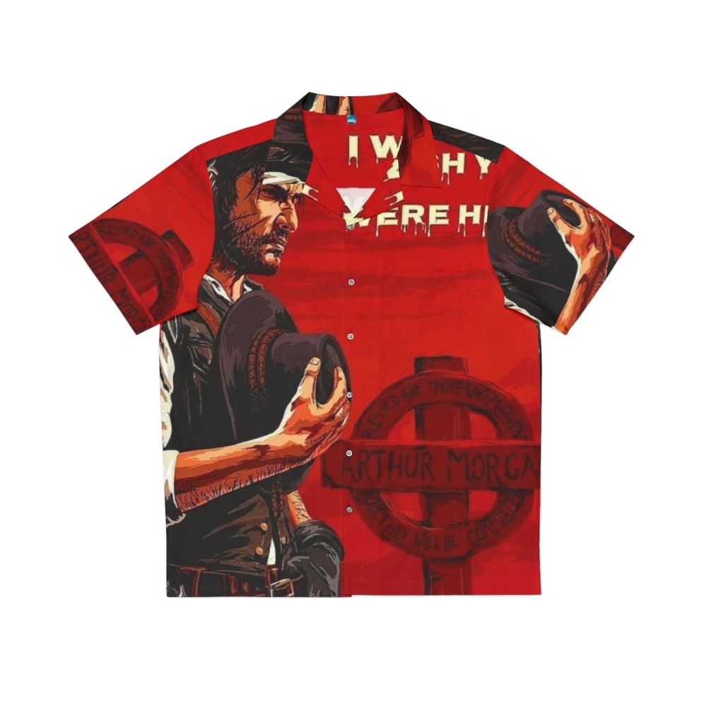 John Marston Hawaiian Shirt with cowboy and gaming elements