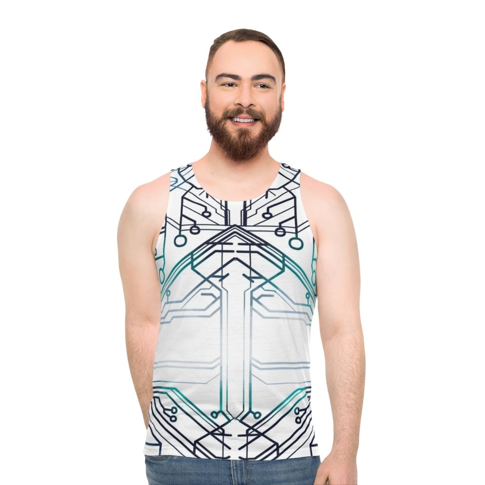 Unisex tank top with Squip circuits design from the musical Be More Chill - men