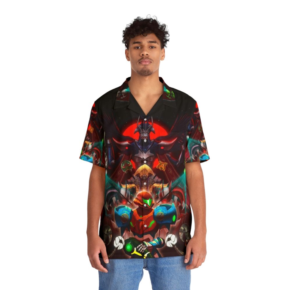 Metroid Dread Hawaiian Shirt featuring Samus Aran - People Front