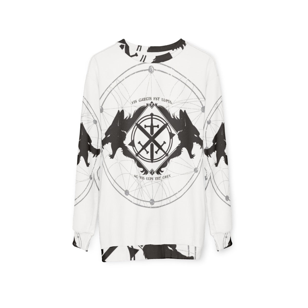 Destiny "Strength of the Wolf" Black and White Sweatshirt - hanging