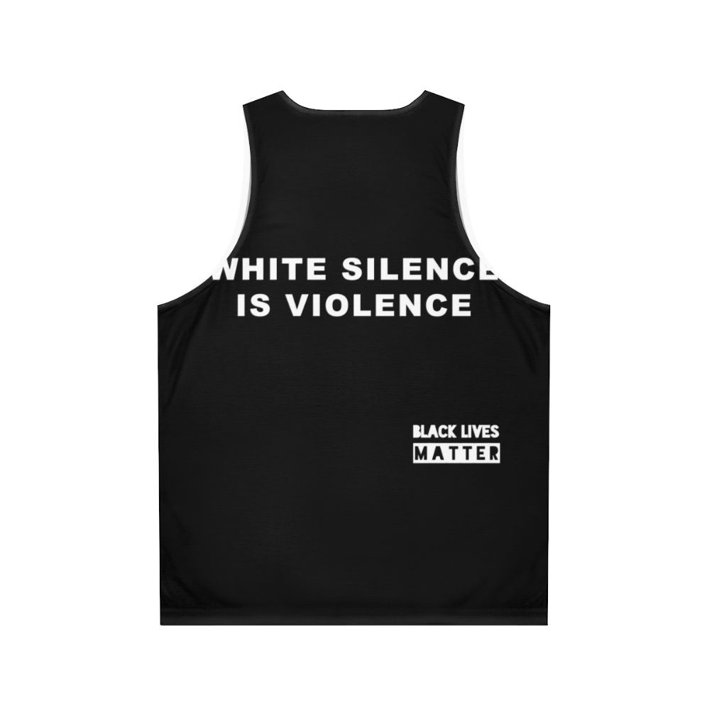 Black Lives Matter Allies White Unisex Tank Top - Back