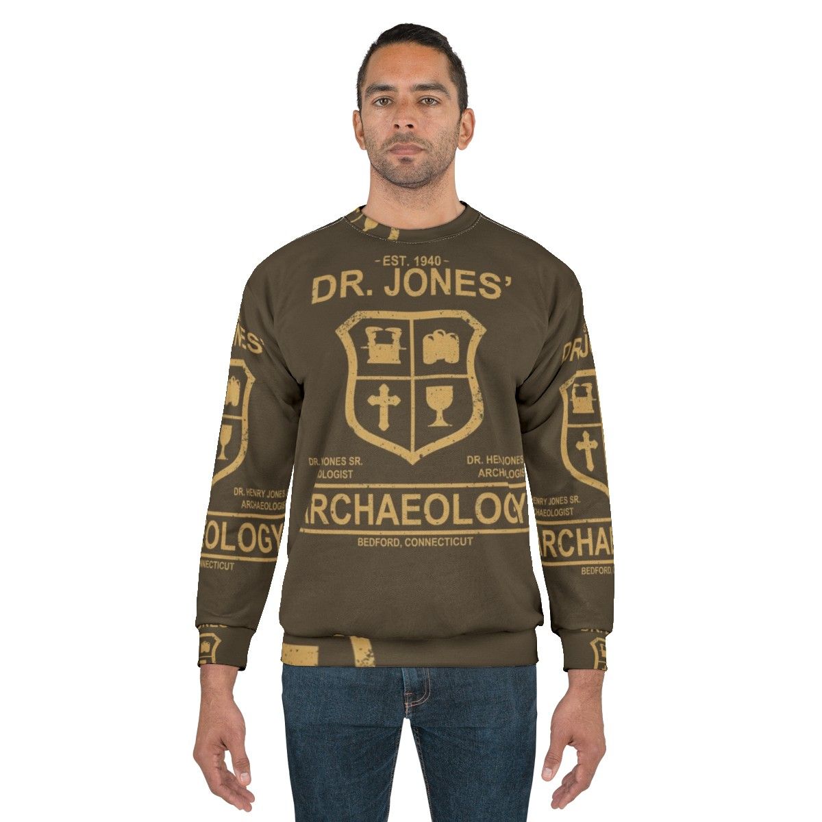 Archaeology-themed sweatshirt with Indiana Jones design - men