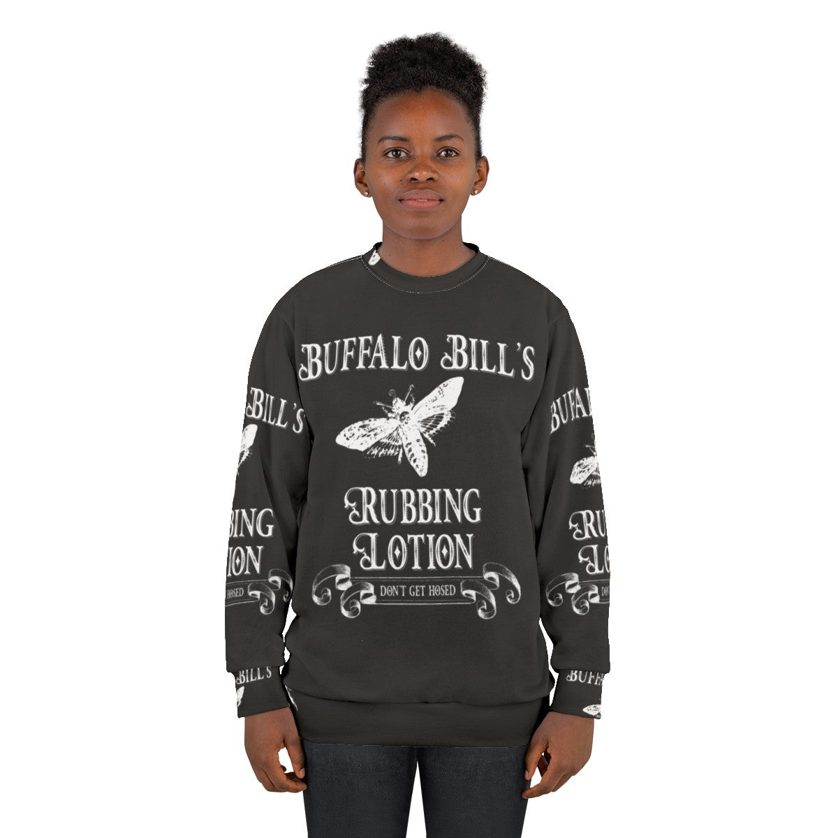 "It Rubs the Lotion" Buffalo Bill Sweatshirt from Silence of the Lambs - women