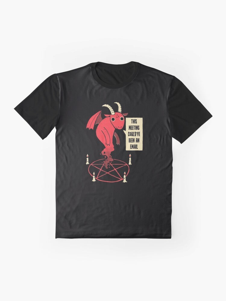 Funny graphic t-shirt design with text that says "Could Have Been An Email" - Flat lay