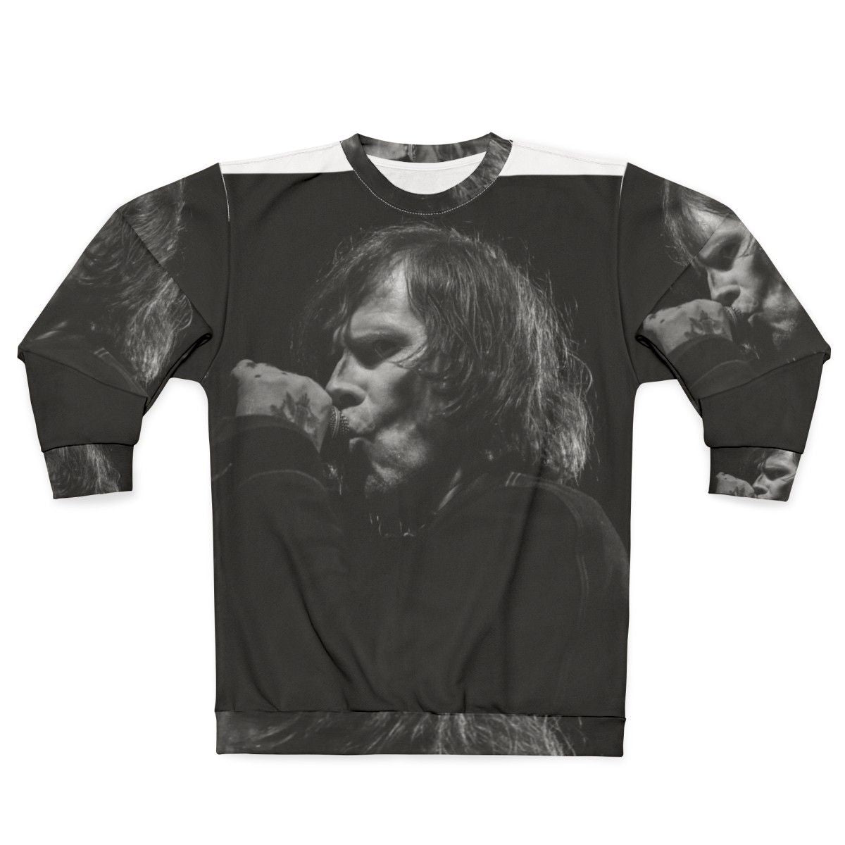 Mark Lanegan grunge rock musician wearing sweatshirt