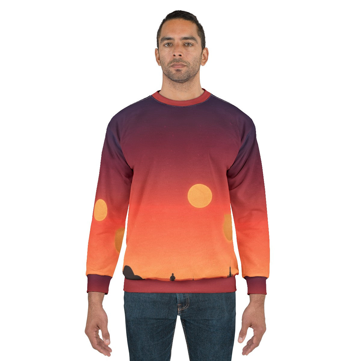 Tatooine Star Wars Sweatshirt with Dual Suns Gradient Design - men