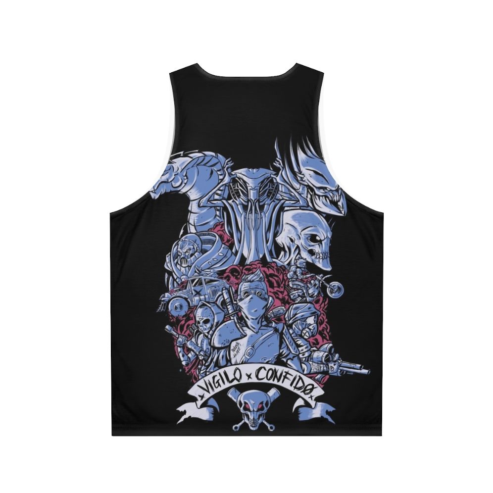 Tactical futuristic unisex tank top with XCOM inspired design - Back