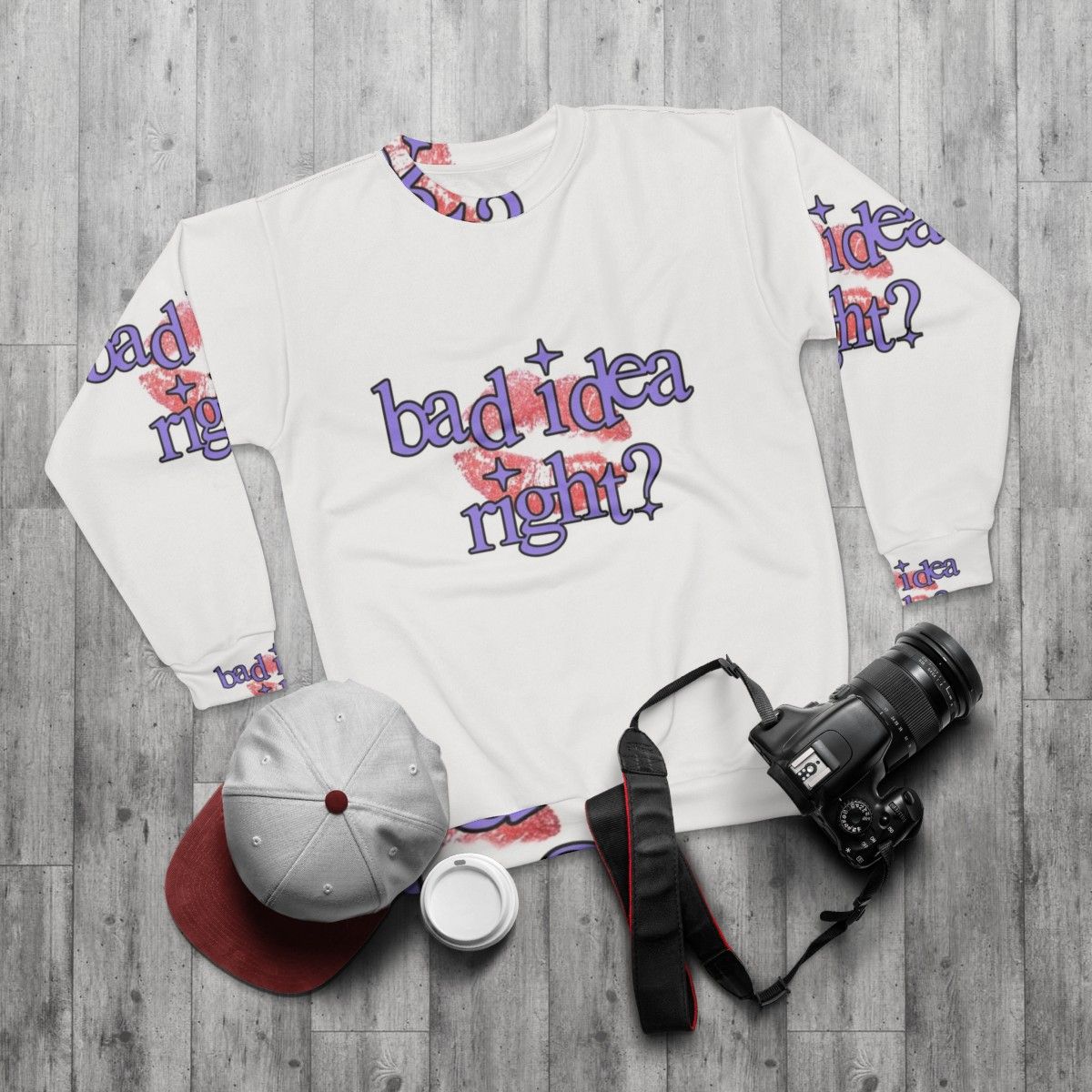 Olivia Rodrigo 'Bad Idea Right' Sour Album Merchandise Sweatshirt - flat lay