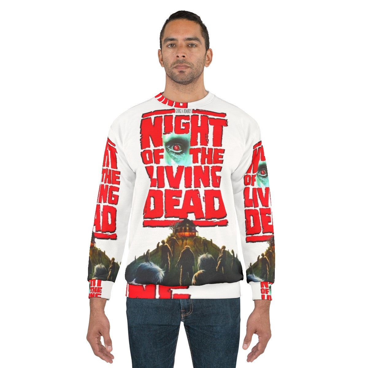 Night of the Living Dead Sweatshirt with Zombie and Horror Imagery - men