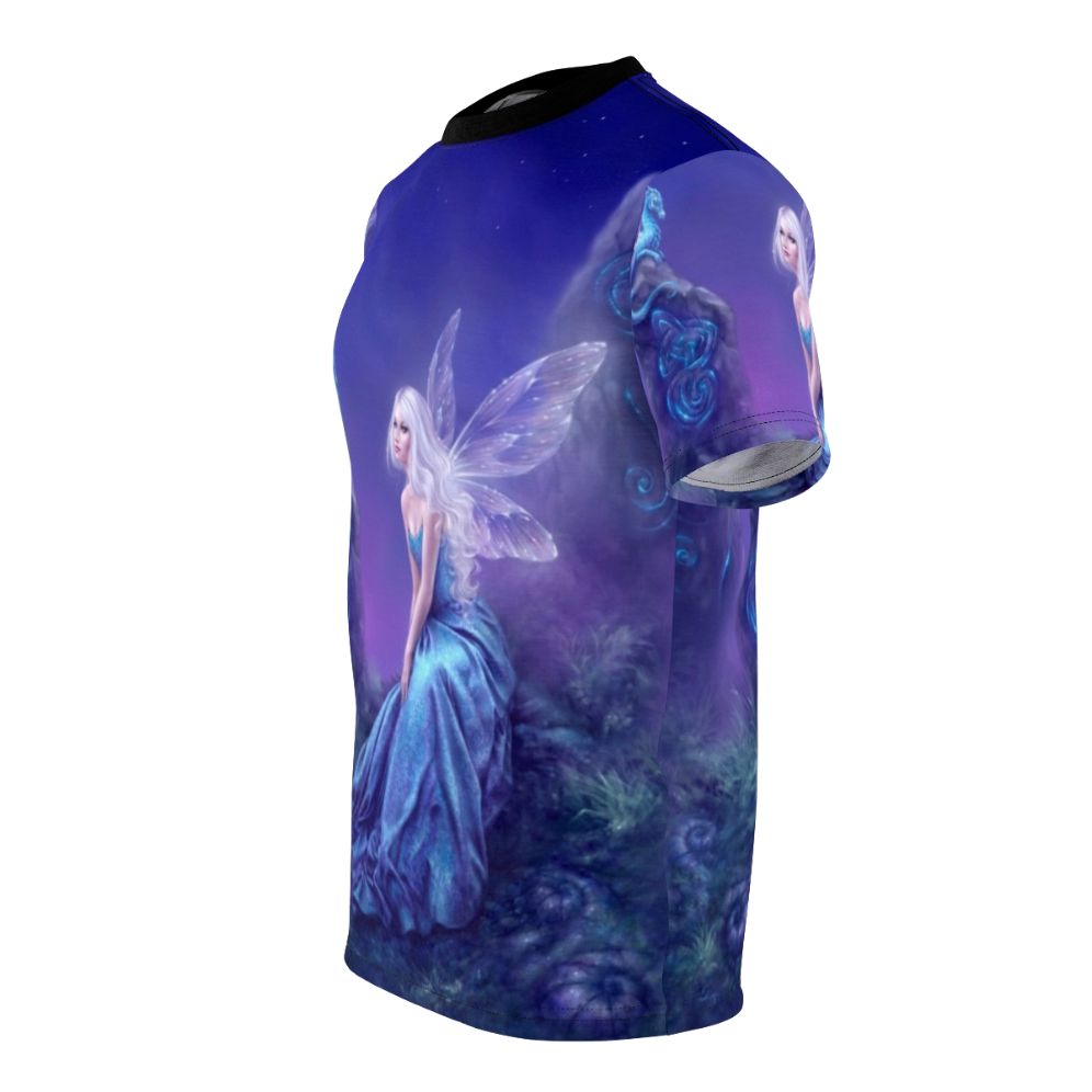 Luminescent fairy dragon fantasy art design on a t-shirt - men left