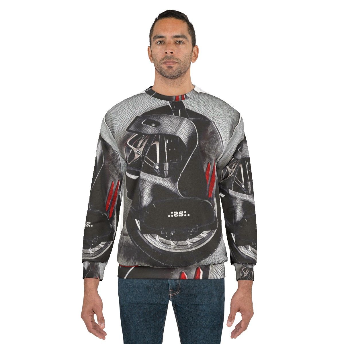 Portrait Sweatshirt with Trendy Graphic Design - men