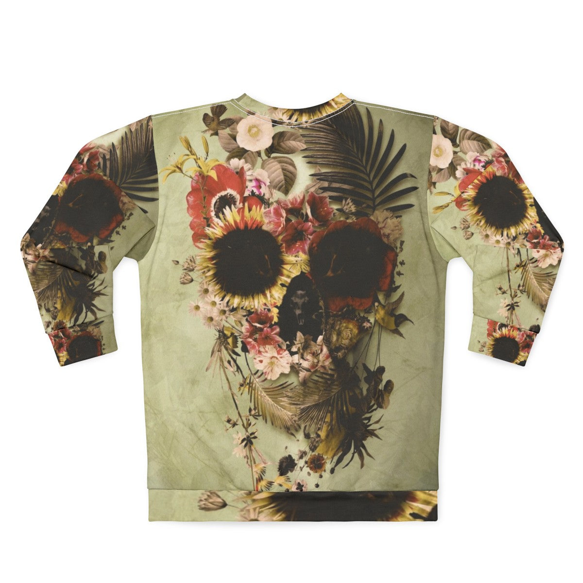 Boho garden skull floral sweatshirt - Back