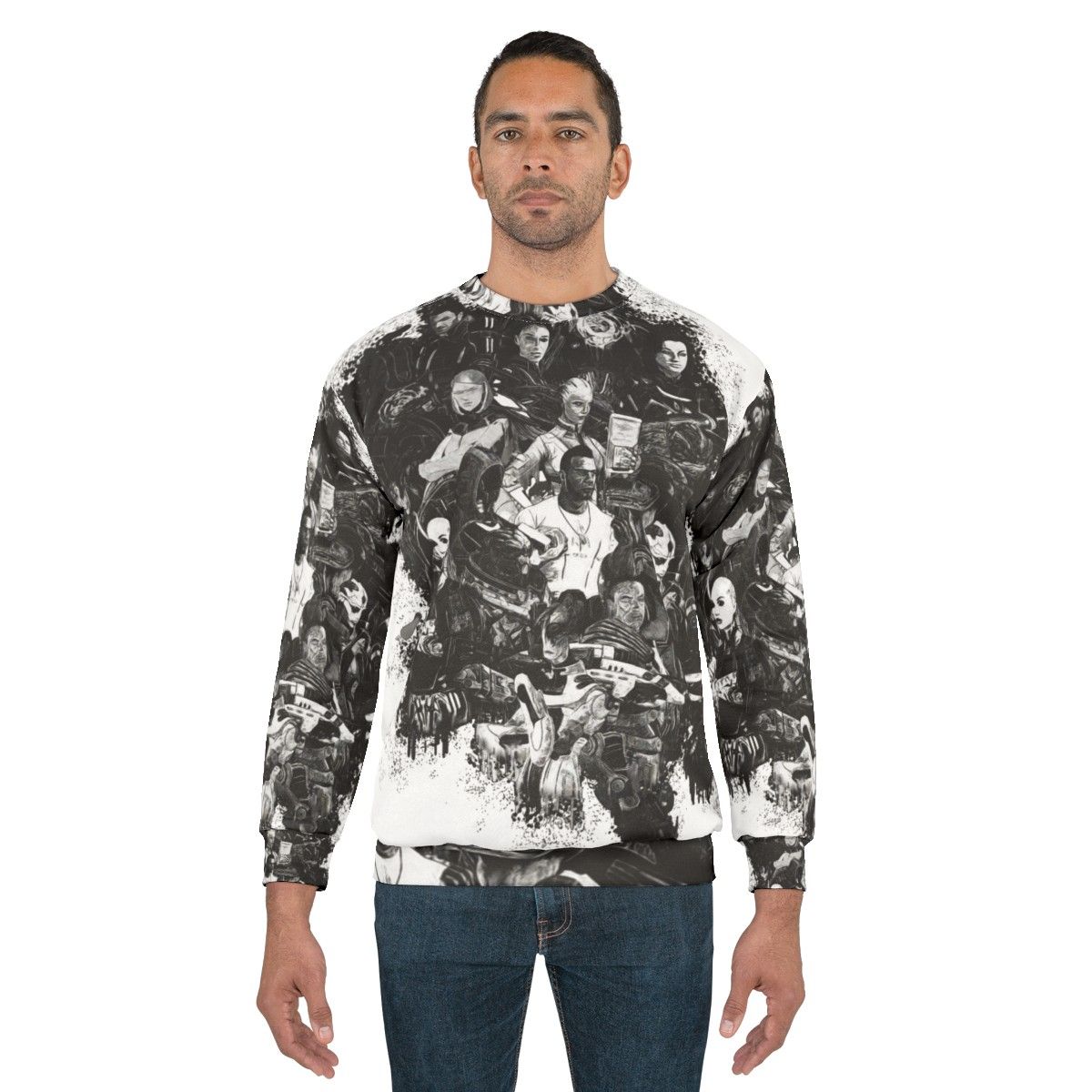 Mass Effect Sweatshirt with Kaidan, Tali, Liara and other characters - men